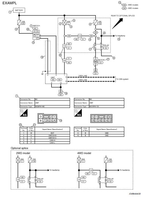 Nissan Sentra Service Manual: Sample/wiring diagram -example- - How to