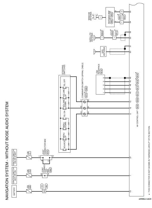 Nissan Sentra Service Manual: Wiring diagram - Navigation without bose