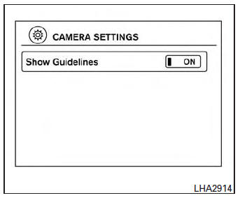 The on-screen guidelines can be set to on or off.