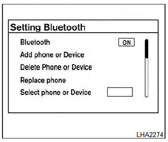 Bluetooth® settings 