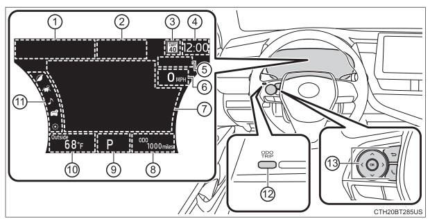 Multi-information display (7-inch display)