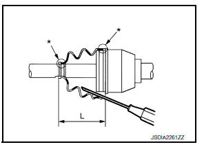 Boot installation length (L) : Refer to FAX-49, "Drive Shaft".