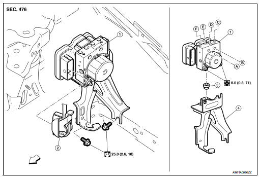 Abs actuator and electric unit (control unit)