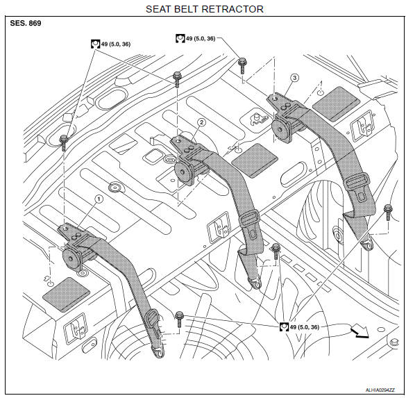 Rear seat belt