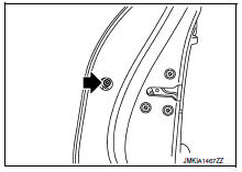 Rear door handle : removal and installation - inside handle 