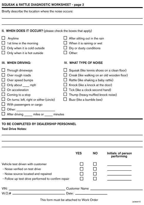 Diagnostic worksheet