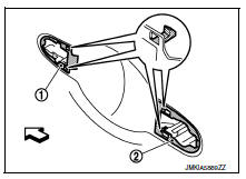 Rear door handle : removal and installation - outside handle