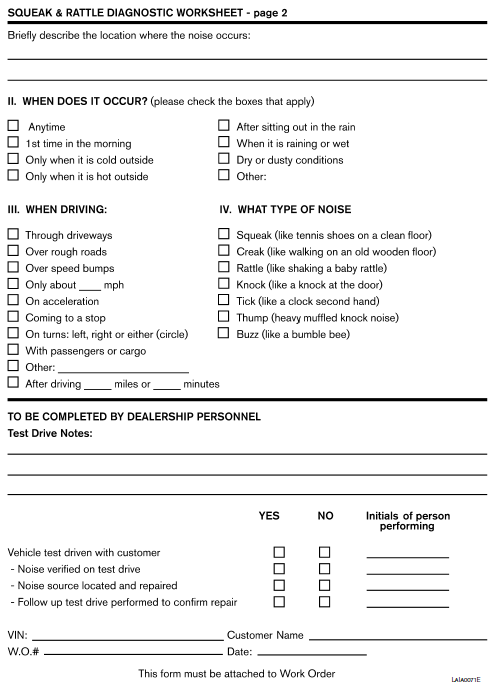 Diagnostic worksheet