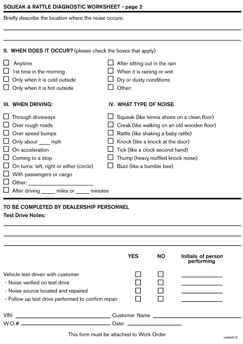 Diagnostic worksheet