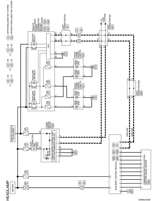 Nissan Sentra Service Manual: Wiring diagram - Exterior lighting system -  Driver controls Alternator Wiring Diagram Nissan Sentra