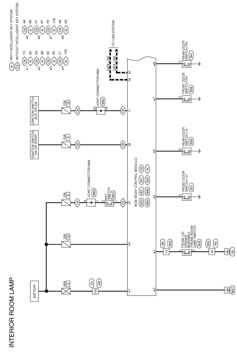 Interior room lamp control system