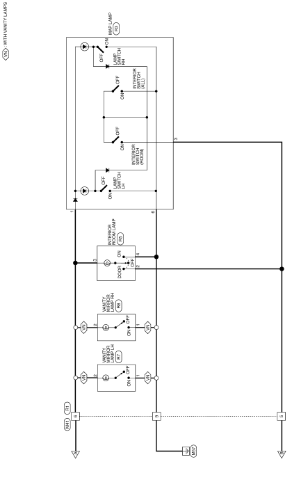 Interior room lamp control system