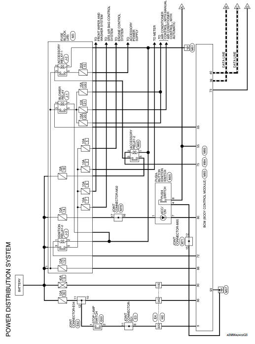Nissan Sentra Service Manual: Wiring diagram - Power distribution