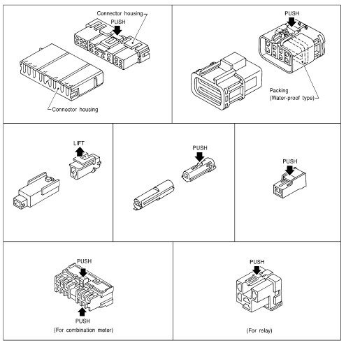 Harness connector (slide-locking type)