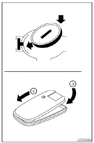 Nissan Sentra Intelligent Key battery removal steps