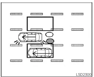 Nissan Sentra BSW illustration turn signal with approaching vehicle