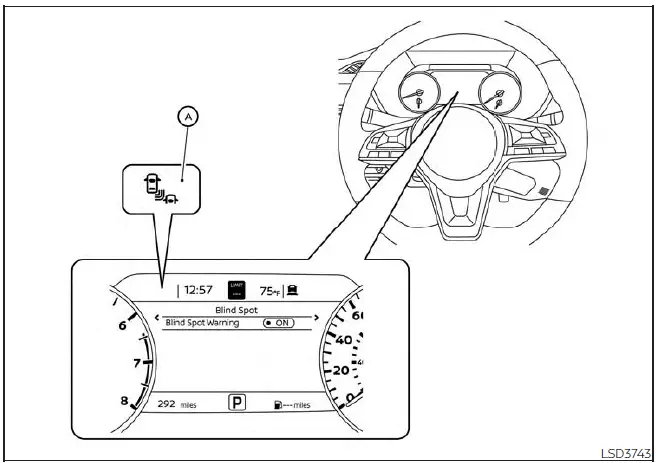 Nissan Sentra Blind Spot Warning BSW side radar obstruction message on 7 inch display