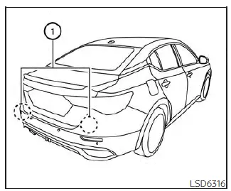 Nissan Sentra Blind Spot Warning BSW radar sensor location near rear bumper