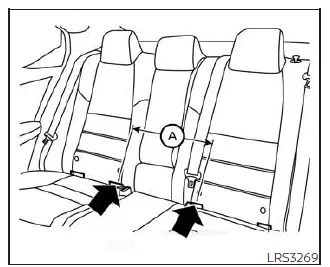 Nissan Sentra LATCH center rear seating position illustration