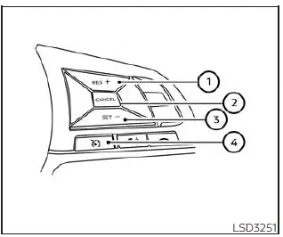 Nissan Sentra cruise control switch layout and precautions