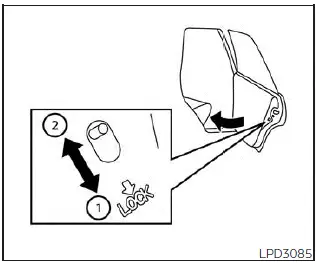 Nissan Sentra child safety rear door lock lever
