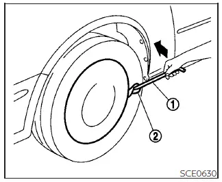 Nissan Sentra flat tire wheel cover removal