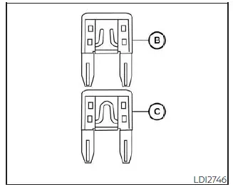 Nissan Sentra fuse puller and fuse inspection
