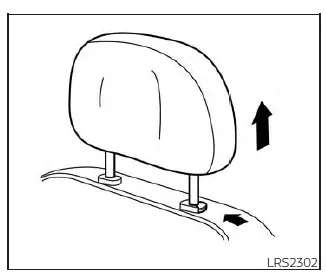 Nissan Sentra head restraint removal procedure