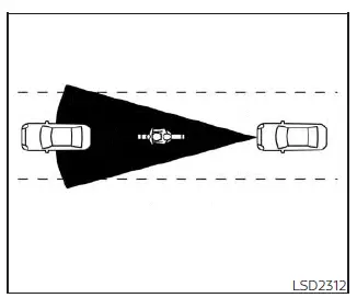 Intelligent Forward Collision Warning (I-FCW) limitations illustration A on Nissan Sentra