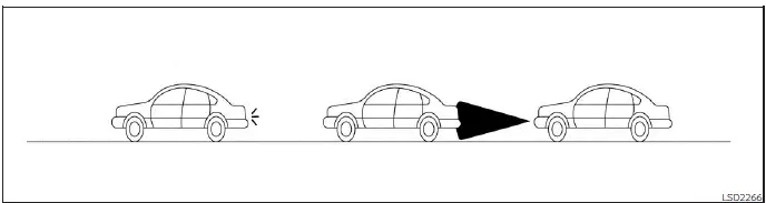 I-FCW limitation short following distance illustration C Nissan Sentra