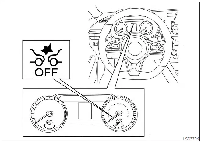 I-FCW blocked front sensor warning 4.2 inch display Nissan Sentra