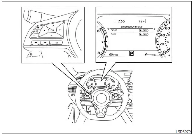 I-FCW system settings menu Nissan Sentra