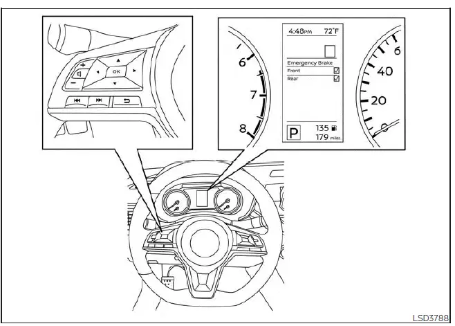 I-FCW system status indicator Nissan Sentra
