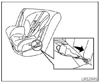 Nissan Sentra forward-facing child restraint webbing-mounted attachment step 2