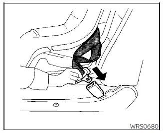Nissan Sentra forward-facing child restraint belt routing step 3