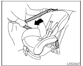 Nissan Sentra forward-facing child restraint ALR activation step 4