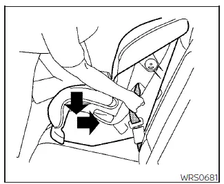 Nissan Sentra forward-facing child restraint tightening seat belt step 6