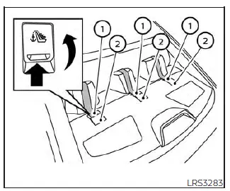 Nissan Sentra rear seat top tether strap and anchor locations