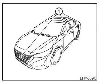 Nissan Sentra Intelligent Around View Monitor camera locations