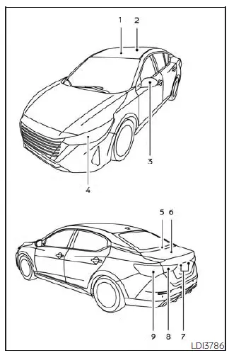 Nissan Sentra light assembly positions diagram