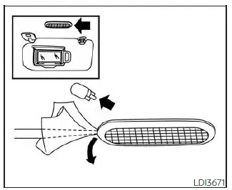 Nissan Sentra vanity mirror lamp replacement