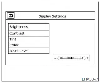 Nissan Sentra Intelligent Around View Monitor display settings