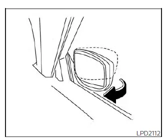 Nissan Sentra manual folding outside mirror
