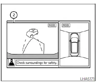 Nissan Sentra Moving Object Detection system rear and bird's-eye views