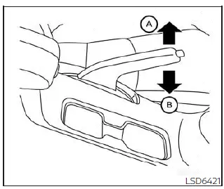 Nissan Sentra hand type parking brake lever operation