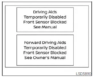 AEB with Pedestrian Detection system malfunction warning display on Nissan Sentra