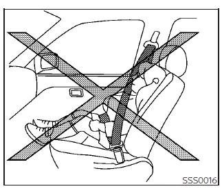 Nissan Sentra seat belt snug fit demonstration