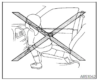 Nissan Sentra SRS illustration showing dangerous child riding position