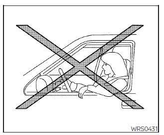 Nissan Sentra rear-facing child restraint warning illustration
