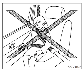 Nissan Sentra rear seat side air bag warning illustration